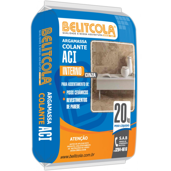 Argamassa Colante Belitcola AC-I Interna Cinza 20kg