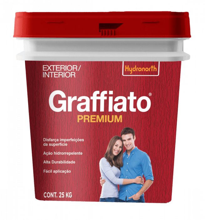 Textura Graffiato Riscado Premium Branco Neve Hydronorth Balde 25kg